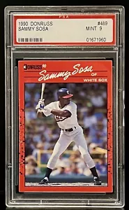 SAMMY SOSA 1990 Donruss Rookie #489 PSA 9 MINT RC - Picture 1 of 2