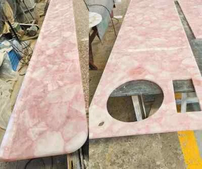 Pink Rose Quartz Kitchen Countertops, Bars & Bathroom Vanity Countertops Slab - Image 1 of 3