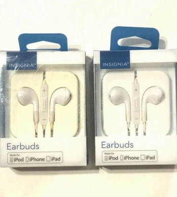 Lote de 2 - Insignia NS-CAHEP2 para iPod iPhone iPad Conector 3,5 mm - Blanco Foto 1 de 3