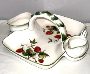Japan SHAFFORD STRAWBERRIES BASKET W/ CREAMER & SUGAR SET - Picture 1 of 3