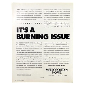 Metropolitan Home Diffa Print Ad 1988 8,5x11" AIDS Showhouse Interior Design - Bild 1 von 1