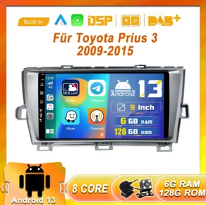 DAB+ Für Toyota Prius 3 2009-2015 Android 13 Autoradio CarPlay GPS QLED 6G+128GB - Bild 1 von 18