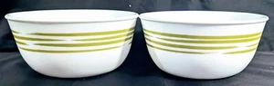 ❤️ 2 Corelle Brushed Green Apple STROKES of Color 28-oz SUPER SOUP BOWL EUC - Picture 1 of 3