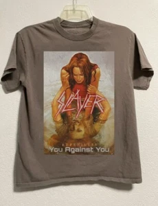 Vintage Slayer You Against You Short Sleeve Brown Unisex T Shirt AHN02121 - Picture 1 of 3