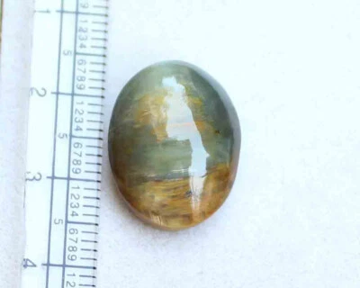 18.00 Cts Natural Oval Cabochon Chrysoberyl Gray Cat's Eye Loose Gemstone - Image 1 of 3