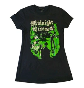 Pinky Star T-Shirt Damen Medium Schwarz Midnight Vixens Gothic Grafik Tee - Bild 1 von 6