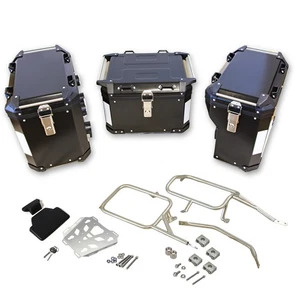 Maletas completas con estructura para BMW GS1200 04-13 aluminio resistente negro - Picture 1 of 19