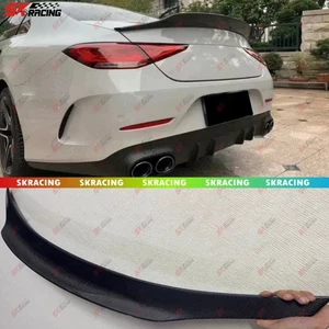 Fits Benz CLS W257 2019-23 Forged/Carbon Fiber Black Rear Trunk Spoiler Lip Wing - Picture 1 of 20
