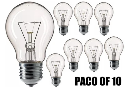 10x 60 Watt GLS CLEAR LIGHT BULBS E27 BAYONET CAP OLD STYLE 100w Pack FREE SHIP - Image 1 of 4