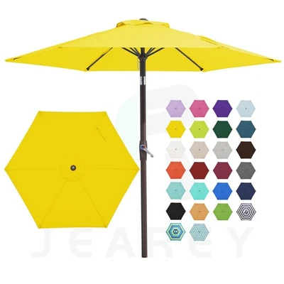 7.5FT Patio Umbrella Market Table Umbrella with 6 Sturdy Ribs, Push Button Ti... - Image 1 of 4