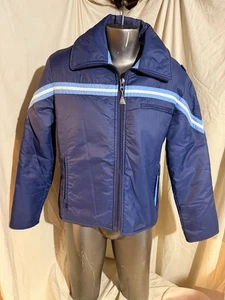 VTG Sears Outerwear Jacket Mens M Medium Blue Puffer Winter Coat - Picture 1 of 6
