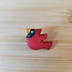 Broche de pájaro rojo pequeño pin cardenal vintage - Imagen 1 de 5