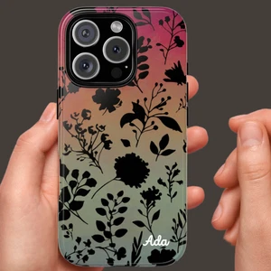 SHSD Tough Phone Case, Apple iphone Samsg Galaxy Pixel, Floral on Rainbow Ombre - Picture 1 of 222