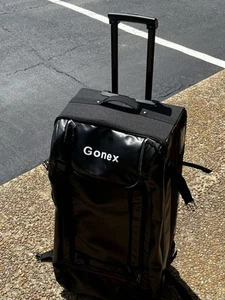 Gonex Rolling Duffle Bag 100L /33in Water Repellent Luggage Black Red - Picture 1 of 10