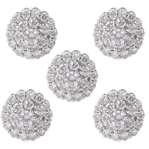 5Pcs 12mm Crystal for Rhinestone Flower Round Buttons with Metal Embellishm - Picture 1 of 8