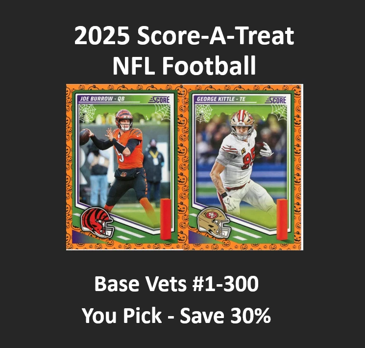 2025 Score A Treat Football Cards Complete Your Set PYC Orange Base #1-300 - Image 1 of 1