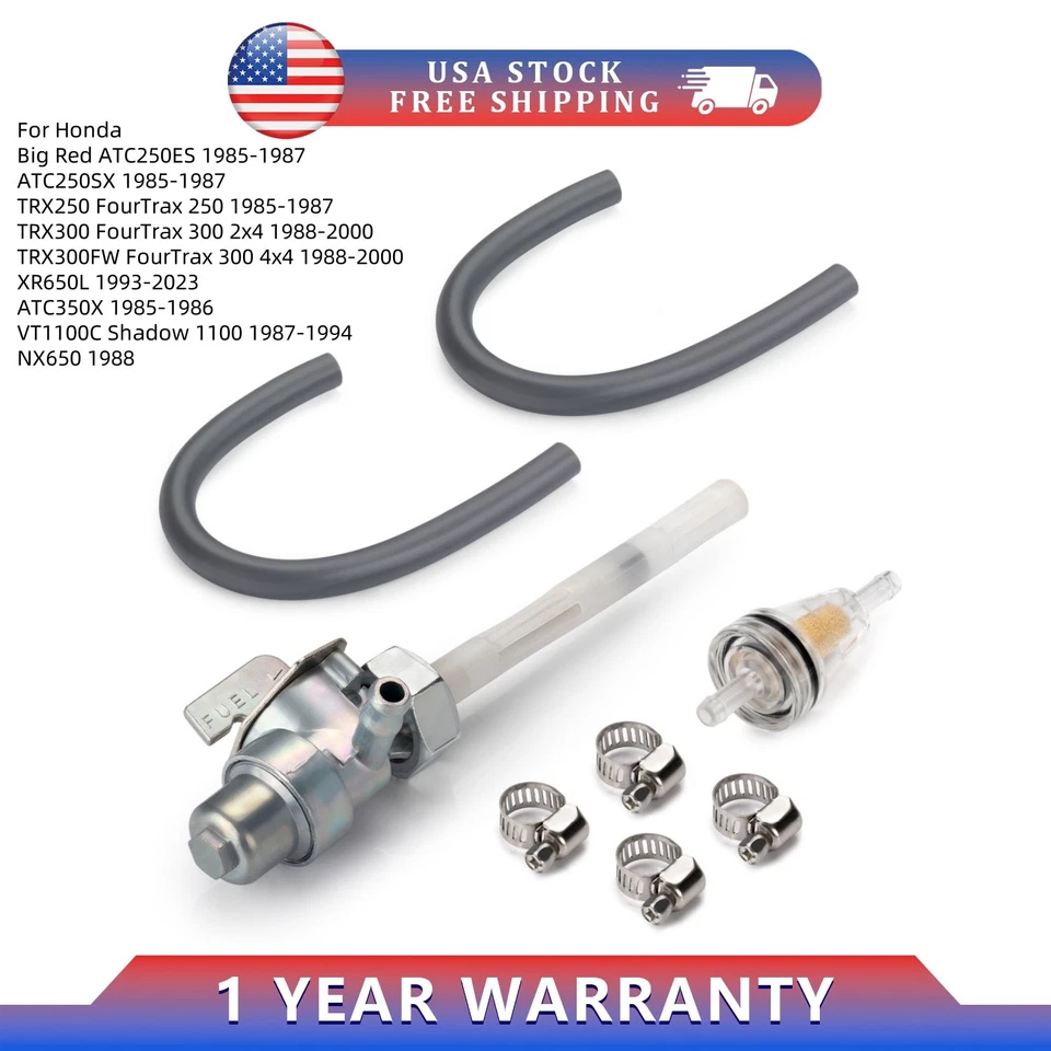 8mm Fuel Valve Petcock w/Oil Tube for Honda XR650L 1993-2023 / ATC350X 1985-1986 - Image 1 of 4