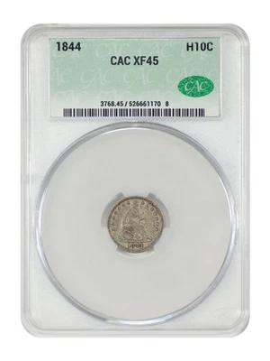 1844 H10C CACG XF45 - Liberty Seated Half Dime - Image 1 of 4