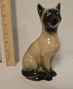 Estatuilla de gato siamés vintage de 6,5 pulgadas hecha en Brasil - Imagen 1 de 6