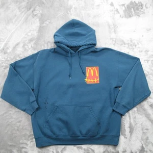 Travis Scott Cactus Jack McDonald's Hoodie Mens Medium Blue Pullover Sweatshirt - Picture 1 of 17