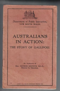 memorabilia ,AUSTRALIANS IN ACTION , THE STORY OF GALLIPOLI pbl 1915 pp32 , MAPS - Bild 1 von 1