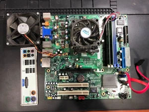 HP Motherboard MC61PM-HM 1.0B 5189-0929 + CPU, RAM, IO Shield, Fan, Cables USED - Picture 1 of 10