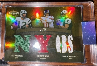 ELI MANNING JOE NAMATH MARK SANCHEZ 2009 TRIPLE HILO TTRC-43 4/5 Foto 1 de 2