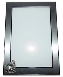 Squirrel Picture Frame Brushed Chrome Gift Pewter squirrel 2 sizes available - Picture 1 of 6