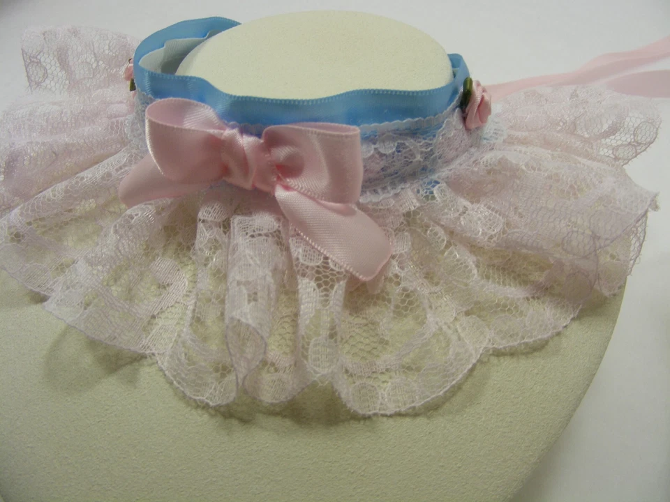 SISSY KITTEN PINK LACE CHOKER DDLG OPT BELL KAWAII LOLITA FANCY DRESS COSPLAY  - Image 1 of 4