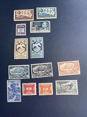 Afrique Equatoriale 1937-1956 Various 13 Pcs Stamps,MLH - Image 1 of 4