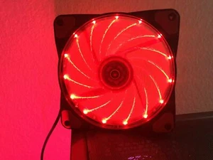 Computer Case PC RED Cooling Fan LED 120mm Cooler Quiet Fan - Picture 1 of 5