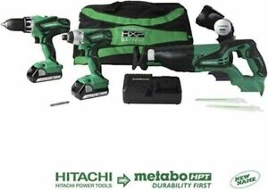 Hitachi 18-Volt 4-Tool Power Combo Kit w/Soft Case 2-Batteries +Charger Included