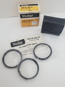 55mm Vivitar Close-Up Lens set 3 Lenses +1, +2, +4 New Case & Box - Picture 1 of 4