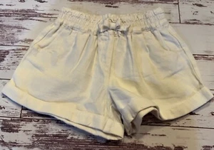 Janie & Jack Cuffed White Shorts Girls Sz 5 Elastic Waist Pull On - Picture 1 of 11