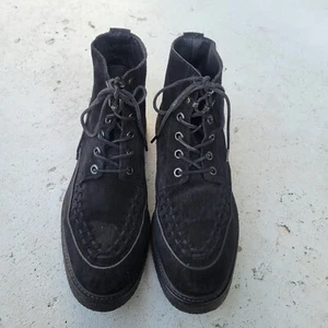 All Saints Men’s Moth Suede Creepers Lace Up Ankle Boots Black EU44 / 11 US - Picture 1 of 7