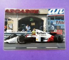 altes Bild laminiert Ayrton Senna McLaren Honda, Formel 1 Grand Prix Monaco 1991
