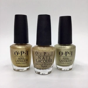 OPI 3 Assrt GOLD NAIL POLISH Mirror Escape DAZZLING DEW DROP Gift of Gold Old - Picture 1 of 2