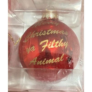 NWT Tree Buddees Merry Christmas Ya Filthy Animal Glass Ornament Holiday Decor - Picture 1 of 3