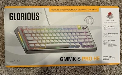 Glorious GMMK 3 PRO HE 75%  Gaming Keyboard - Silver, Hall-Effect Switch New - Image 1 of 3