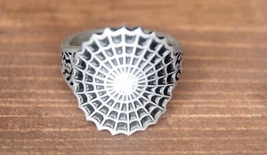 Spinnennetz Ring großes Netz - Zinnring alle Größen 7 bis 14 RL294 - Bild 1 von 5