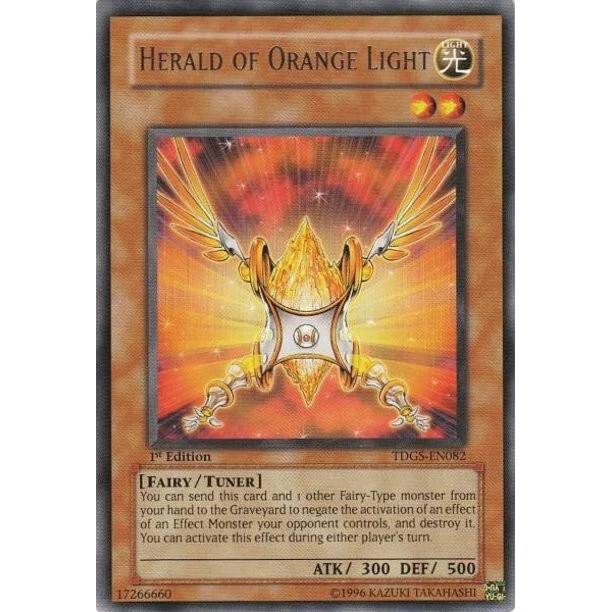 YUGIOH Herald of Orange Light TDGS-EN082 1st edition Rare Light-played LP - Image 1 of 1