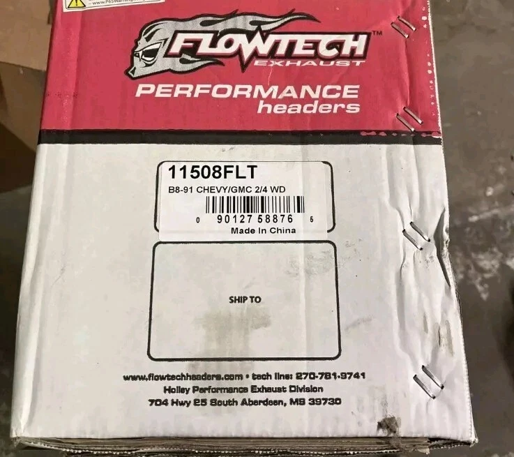 Flowtech 11508FLT короткие коллекторы - окрашенные в черный цвет B8-91 Chevy/GMC 2/4 WD - Изображение 1 из 1