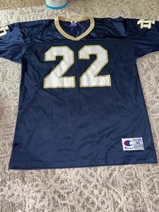 Vintage Notre Dame Fighting Irish Football Jersey Mens 40 Blue Champion #22 90s - Picture 1 of 3