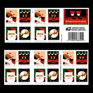#5644-5647b MNH, CHRISTMAS-SANTA-ROUDOLPH-FOREVER BOOKLET OF 20, FV $15.60(2021) - Picture 1 of 3