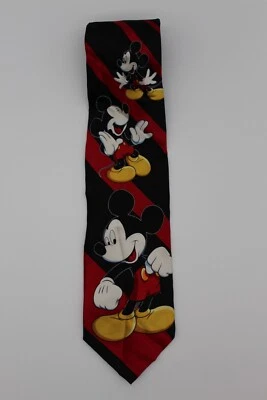 Corbata Mickey Unlimited Mickey con rayas diagonales negras y rojas Foto 1 de 4