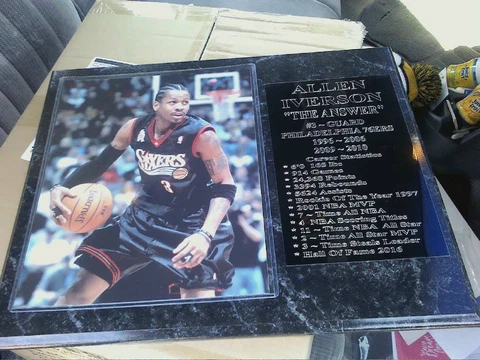 Allen Iverson - Philadelphia 76ers statistics plaque - New Lower Pricing!! Cover
