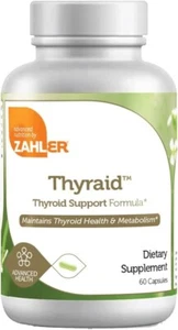 Zahler Thyraid Vegan Capsules For Thyroid Health & Metabolism Support 60 Kosher - Picture 1 of 5