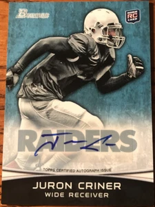 2012 Bowman Rookie Autographs Juron Criner #183 Oakland Raiders - Picture 1 of 2