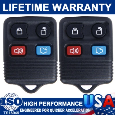2 PIEZAS Reemplazo de llave de coche de entrada remota sin llave para Ford Mercury 4 botones llaveros Foto 1 de 4