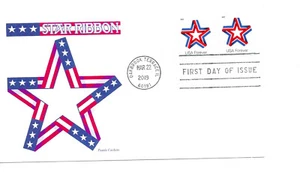 5361-62 Star Ribbon, pane + coil on one Panda Cachets, FDC - Picture 1 of 1